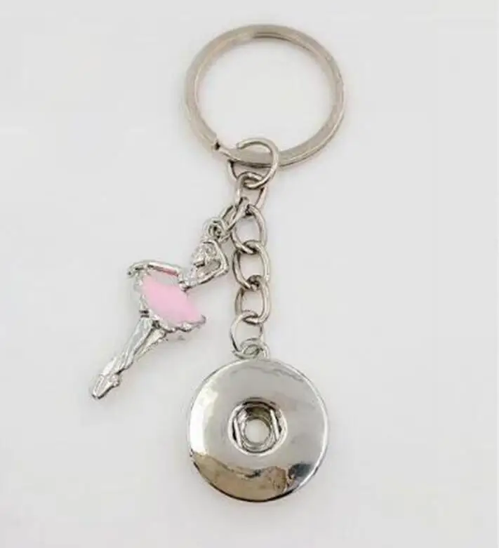 

Enamel Ballerina Ballet 18mm Snaps Button Keychain For Keys Car Key Ring Handbag Souvenir Fashion Jewelry For Women&Men