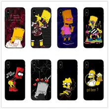 Барт Симпсон Черный Мягкий ТПУ силиконовый чехол для телефона чехол для apple iPhone 6 6s 7 8 Plus X XR XS 5 5S SE забавные Симпсоны оболочка coques
