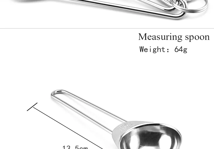 Европейские Кухонные гаджеты, мерная ложка, ложка для приправ, металлическая кофейная чайная ложка, 4 в 1, мерная ложка из нержавеющей стали