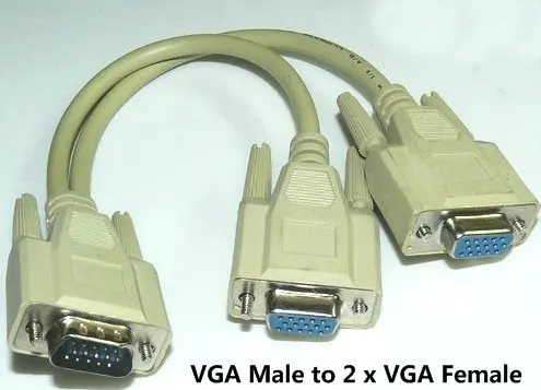 20 шт./лот бесплатная доставка 15 контактный разветвитель VGA Male 2 x Female|vga female|vga male15 pin