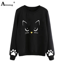 2019 Women Sweatshirts Ladies Causal Letter kitty Printed Hooded Sweatshirt Long Sleeve Pullover Tops Sudadera Mujer Pullover 2019 Women Sweatshirts Ladies Causal Letter kitty Printed Hooded Sweatshirt Long Sleeve Pullover Tops Sudadera Mujer Pullover