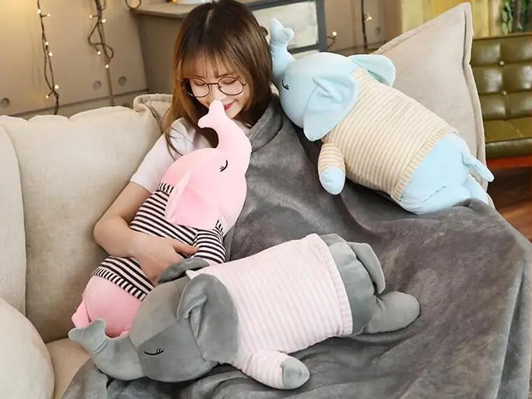 

cartoon elephant stuffed toys cushion plush soft blanket birthday christmas gift toy #1705