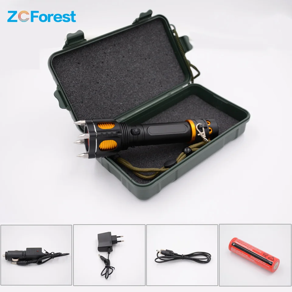 

Powerful Led Flashlight Defense XML-T6 18650 Battery Rechargeable Portable Mini Waterproof 5 Modes Light Torch Lamp USB+Charger