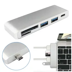 Алюминий сплав 5 в 1 USB 3.0 концентратор Тип USB-C Micro SD карты расширения Интерфейс адаптер зарядки Синхронизация данных картридер USB-хабы