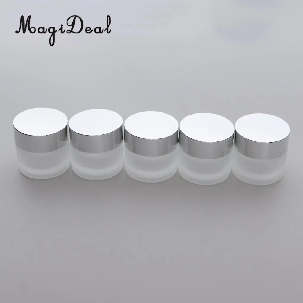 Kesoto 5x Travel Empty Glass Bottle Cosmetic Jars Box for Makeup Face Cream Essential Oil