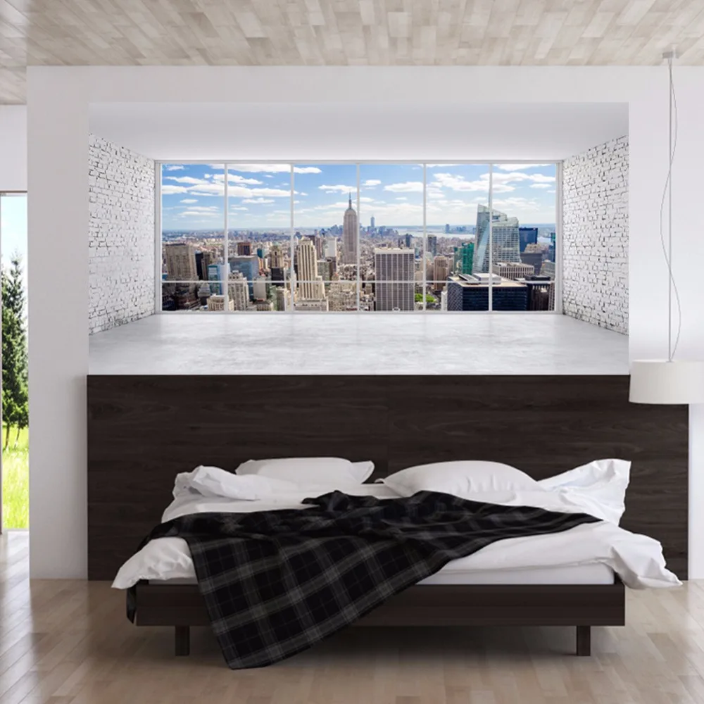 

KEDODE Xv008 stereo City overlooking the 3D creative personality Home Furnishing decorative wall stickers affixed to the bed