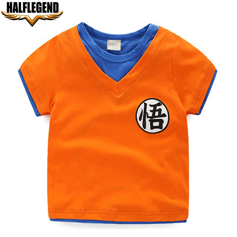 2018 New Summer Boys Girls Funny Goku T shirts Children Dragon Ball