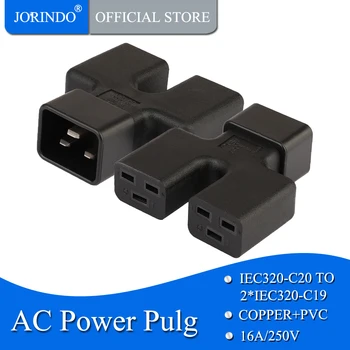 

JORINDO C20 TO C19, IEC 320 C20 Male to Dual 2*C19 Female Power Adapter,16A 250V UPS PDU Power Adapter, C20 to C19 Power Adapter