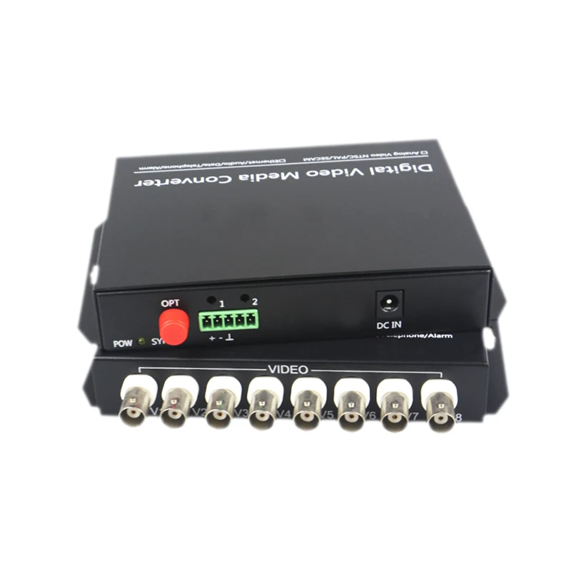 

8 CH Video Fiber Optical Media Converters -8 BNC Transmitter Receiver Single mode 20Km For CCTV Surveillance system