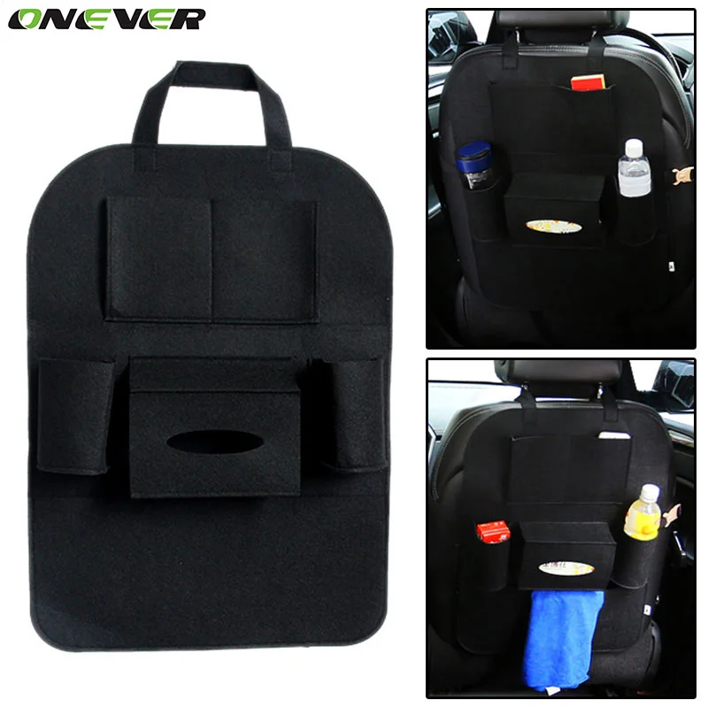 

ONEVER High Grade Car Seat Bag Organizer Multi Pocket Insulation Automobile Seat Back Humanized Storage Bag Felt Covers
