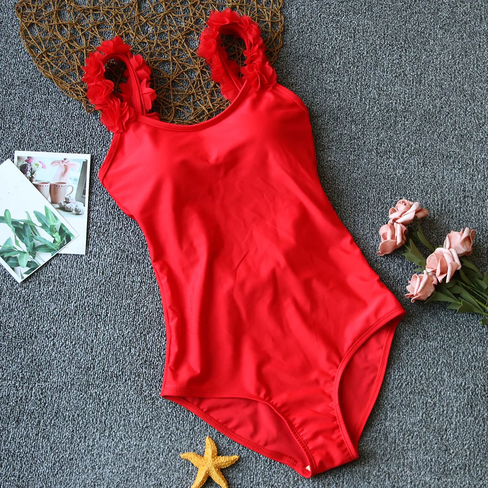 Сексуальный сдельный Купальник для женщин, 3D цветок, боди, открытая спина, монокини, купальник, женский купальник, Одноцветный, пляжная одежда