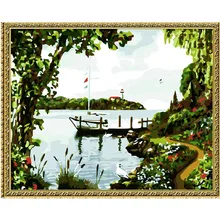 По морю. 40х50см, живопись по номерам, DIY, настенное искусство, декор гостиной, пейзаж, фигура, животное, цветок, мультфильм