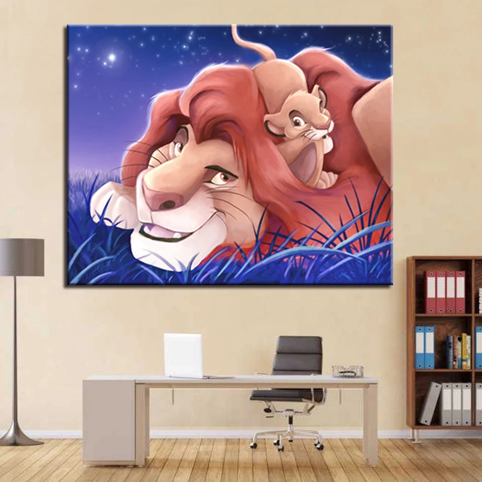 

DIY Digital Oil Painting By Numbers Anime Lions Pictures Framework Wall Art Kits Drawing Coloring Canvas Unique Gift Home Decor