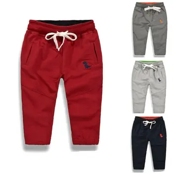 

4 Colors arrival Kids Toddler Baby Boy Girls All-matching Solid Gray Print Pattern Long Pants Casual Sweatpant Trousers Bottoms