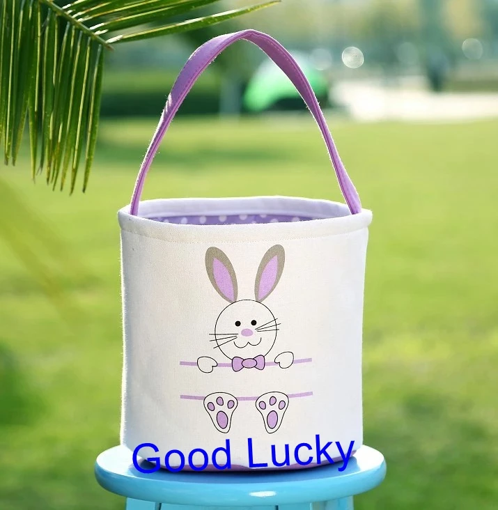 Best 60pcs/lot cute fashion easter basket happy Easter bunny ears tail bucket unicorn easter basket bunny face easter tote 7