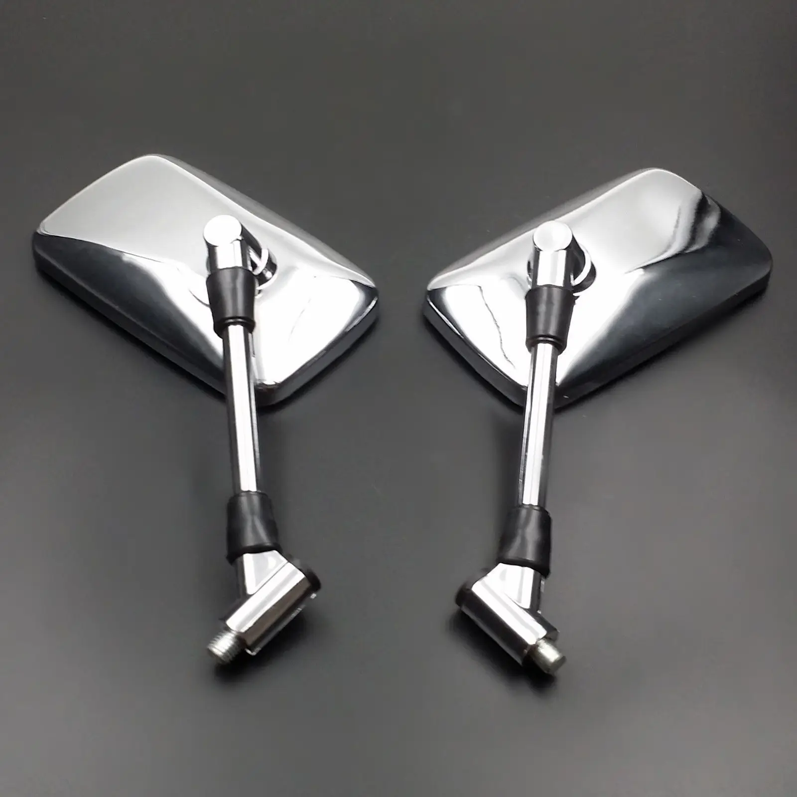 

10mm M10 Rectangle Rearview Mirror For Honda Kawasaki Suzuki Cruiser Chopper VT