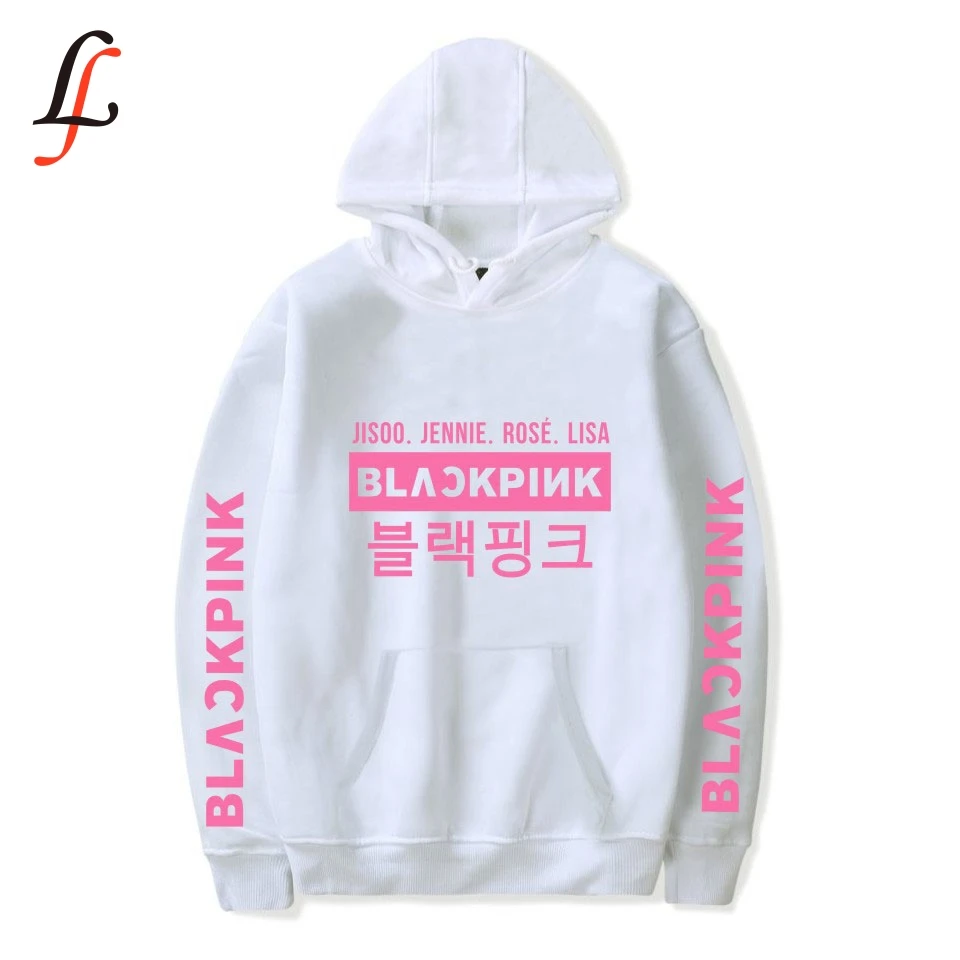 K Pop Fans Blackpink Letters print Hoodies Sweatshirt Women Fashionable Casual  Kawaii Sweatshirt Winter Autumn Warm Cloths