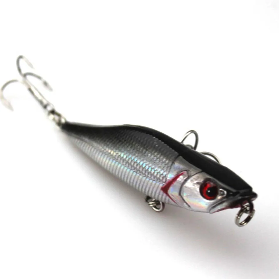 

1PCS Fishing Lure Popper Bait with Barbed Hook Fishing Tackle 7CM 7.2G Lifelike 3D Eyes Fake Lure Saltwater Popper Fishing