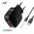 A. S Quick Charge 3,0 USB зарядник Быстрая зарядка 18 Вт ЕС стены зарядное устройство адаптер Магнитный кабель для мобильного телефона Комплект samsung Xiaomi