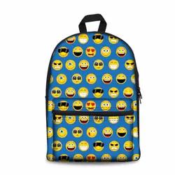 Forudesigns Smilely emoji Уход за кожей лица Печать Дети Школьные сумки для детей Мода 2016 года подростков Обувь для мальчиков и Обувь для девочек сумка