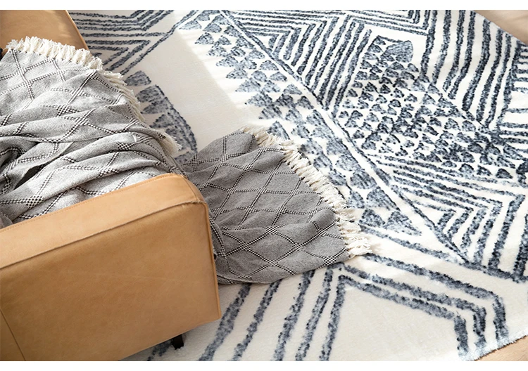 Скандинавский популярный ковер килим простой гостиной Настольный коврик для чая мягкий коврик и спальня удобный прикроватный коврик для спальни