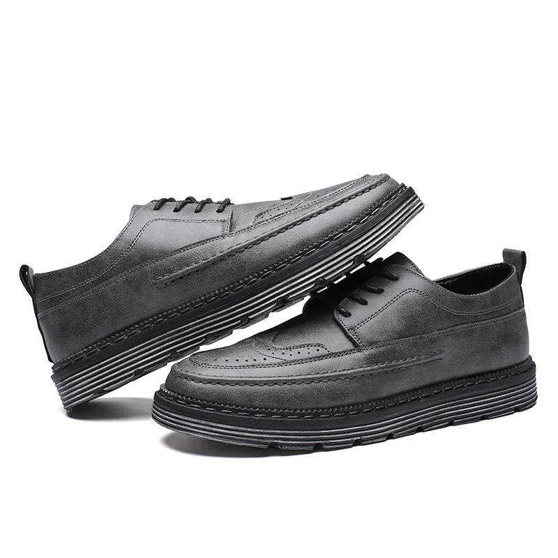 

2019 Spring And Autumn Casual New Trend Retro Front Straps Breathable Flat Men's Shoes Korean Version Of British Fashion Wild