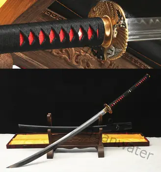 

45" JAPANESE SAMURAI SWORD NAGINATA CLAY TEMPERED BLADE CAN CUT TREE FULL TANG