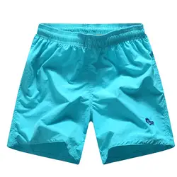 Новый быстросохнущая пляжные Пляжные шорты Лето pantaloncini mare uomo maillot de bain homme в цвет: черный, синий светло-голубой, оранжевый, желтый