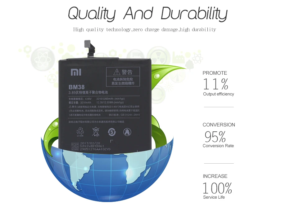 Аккумулятор для телефона Xiao mi BM38, 3210 мА/ч, высокая емкость, высокое качество, для Xiaomi mi, 4S, mi, 4S, оригинальная запасная батарея, розничная посылка