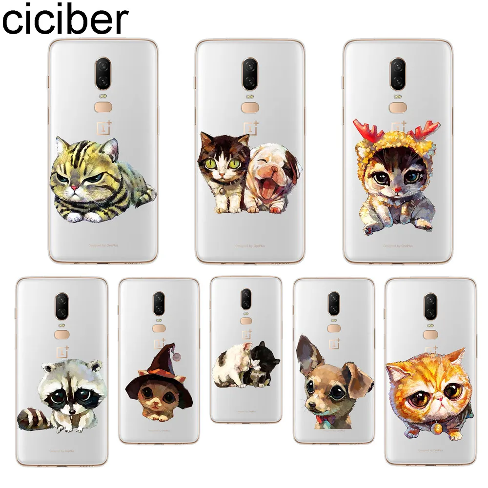 ciciber Lovely Cat Dog Phone Case For font b Oneplus b font font b 7 b