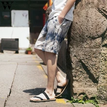 Womail шорты мужские летние модные повседневные льняные спортивные свободные шорты с принтом быстросохнущие пляжные шорты высокого качества A30