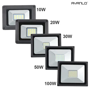 

LED Flood Light 10W 20W 30W 50W 100W Floodlight LED Spotlight Outdoor Lighting Projector Reflector Wall Lamp 220V Garden Square
