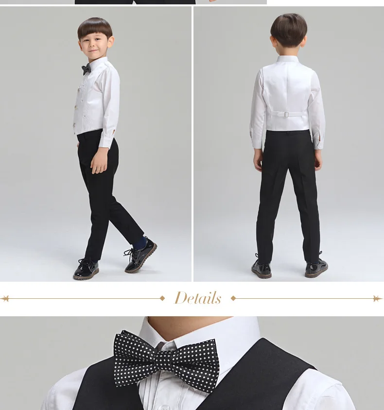 Boys Dress Suit Vest Children's Formal Black Vest Piano Performance Clothes Kids Gentleman School Party  Waistcoats Cosume childrens winter coats