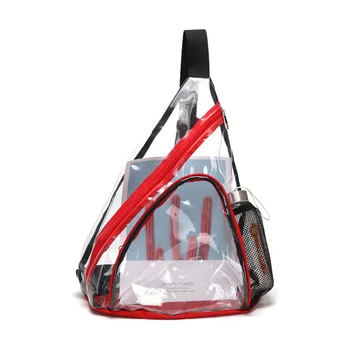 

Unisex Large Capacity Transparent PVC Waist Hip Bag Clear Zipper Chest Bag Phone Lipstick Pouch Women Man Sport Chest Packs