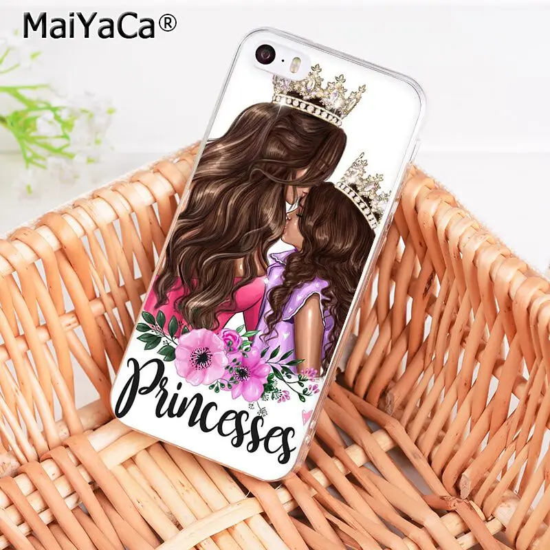 MaiYaCa модные коричневые волосы для мамы и дочки Quee чехол для телефона для iphone 11 Pro 11Pro Max 8 7 6 6S Plus X XS MAX 5 5S SE XR - Цвет: A9