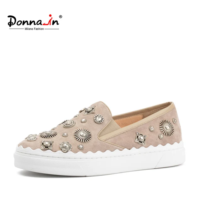 Donna-in/женские лоферы из натуральной кожи с шестеренкой, обувь на платформе, женские весенние модные кроссовки без шнуровки, замшевая женская обувь