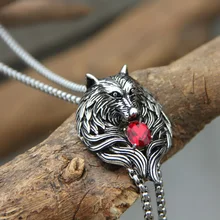 Дизайн high street bolotie волк из нержавеющей стали голова с Рубиновый горный хрусталь кулон шеи галстук Новинка Галстук боло