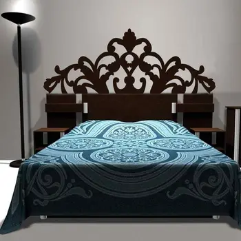 

Brief Baroque Pattern style Headboard Decal Bed Vinyl Wall Sticker Beautiful Flower Bedroom Dorm Wall Decor Home Decoration