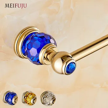 

Solid Brass Crystal Made Golden Finish Single Towel Bar Towel Holder Towel rack Bathroom Accessories Free Shipping Hanger Holder