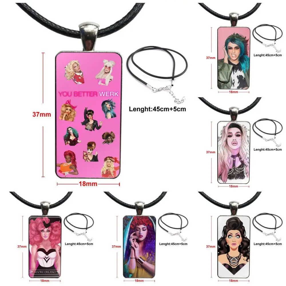 

For Girls Gifts Fashion Woman Adore Delano Fashion Glass Cabochon Pendant Rectangle Necklace Choker Necklace Jewelry