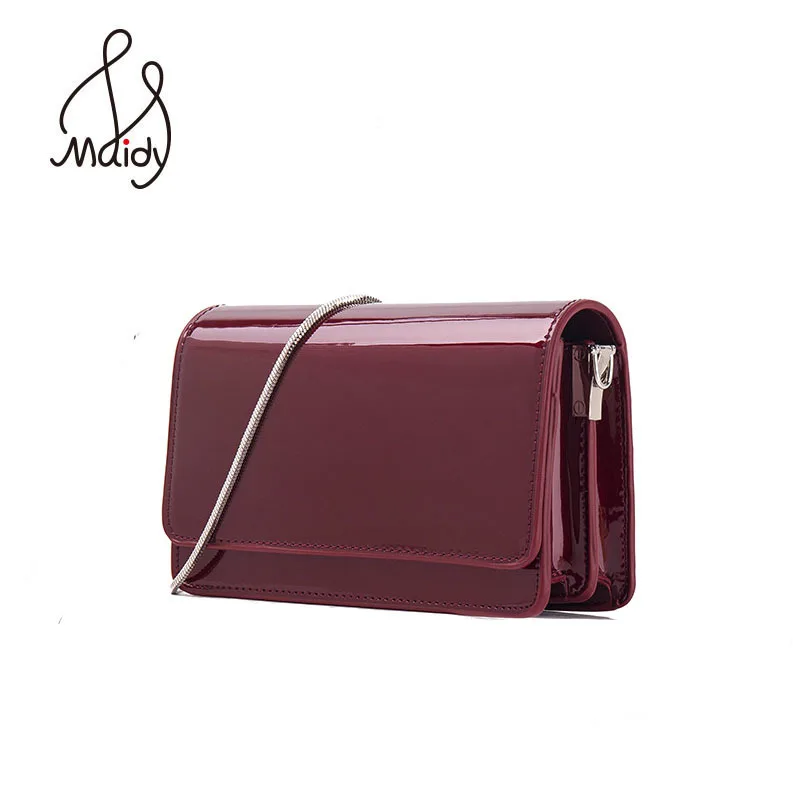 

Maidy Luxury Women Ladies New Mini Patent Leather Messenger Handbags Shoulder Bags Quilted Flap Crossbody With Chain Designer
