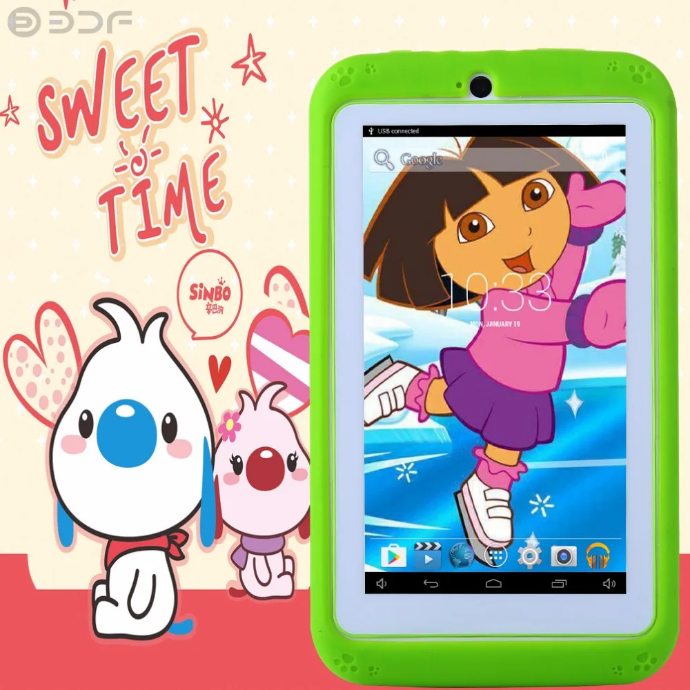 

2018 New 7 Inch Children Tablet PC Education Android 4.4 Quad core Design tablet Pc 8G storage tablette tactile android kids