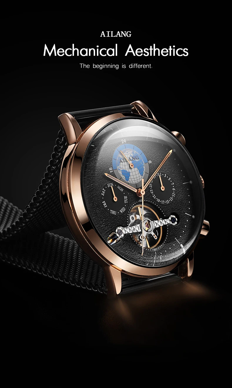 Брендовые мужские часы автоматические механические часы Tourbillon спортивные часы кожаные повседневные деловые часы в ретро-стиле Relojes Hombre