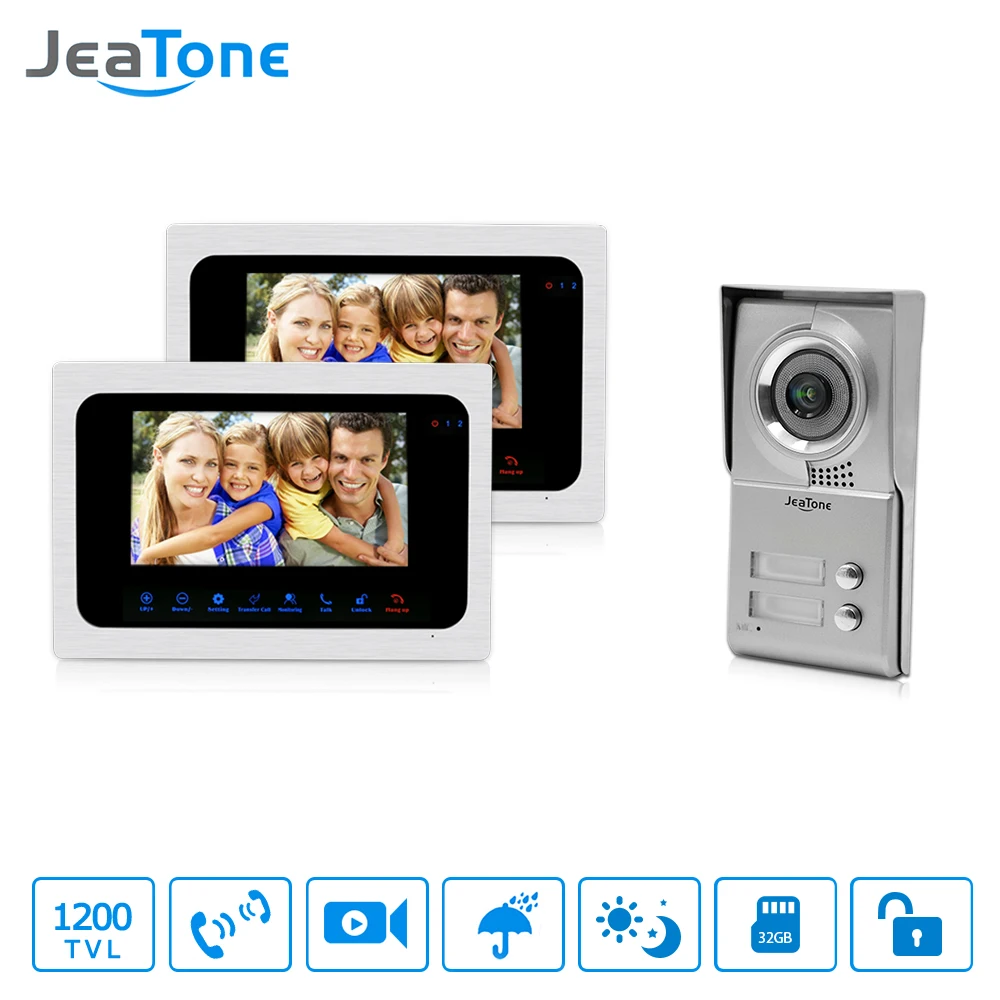 Jeatone 7 &quotHD монитор для квартиры видео телефон двери видеодомофон дверной звонок