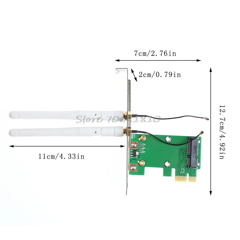 Беспроводная Wifi сетевая карта Mini PCI-E для PCI-E 1X настольный адаптер+ 2 антенны Прямая поставка