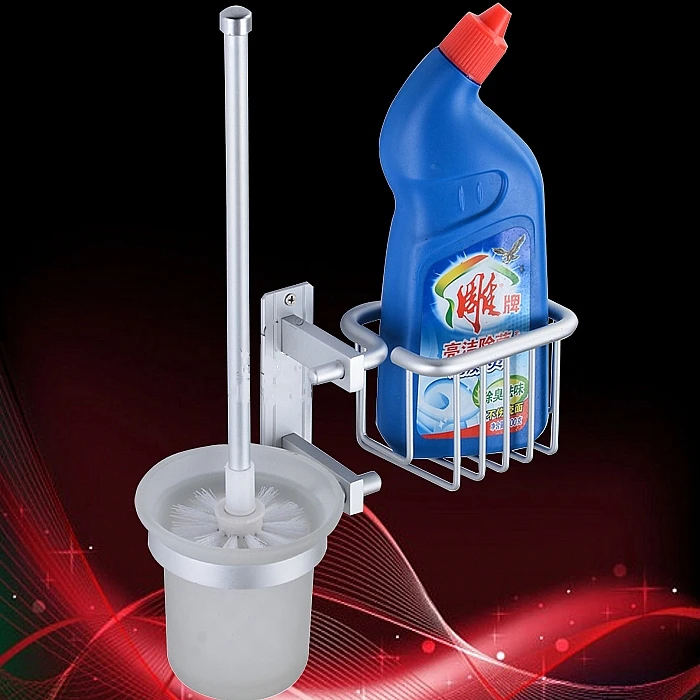 Multifunktionale toilettenbürstengarnitur toilettenbürstengestell wc cupholder raum aluminium bad zubehör set Preise