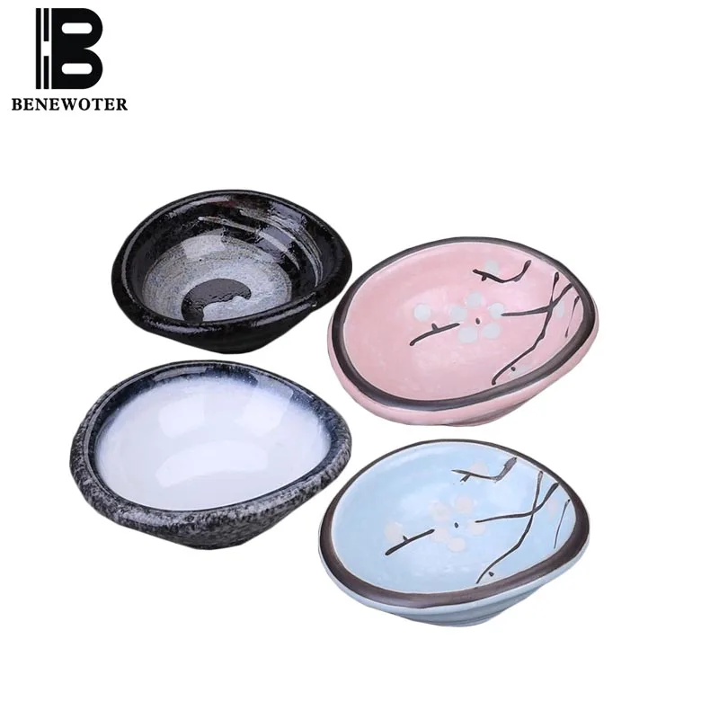 

2PCS/Lot Japanese-style Vintage Ceramic Weidie Soy Sauce Chili Oil Small Dish Tableware Accessories Mini Plate Seasoning Saucers