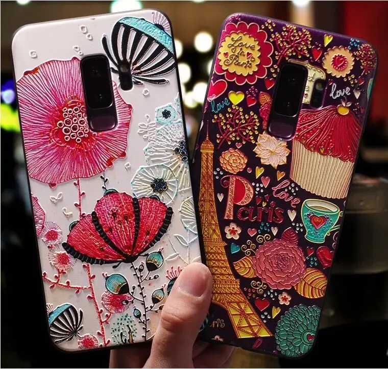 Guokos 3D цветок Мягкий силиконовый чехол для samsung NOT8 A6 A6plus 2018 A9 C8 J5 J7 J5pro 2017 J6 J4 J8 J730 J7pro |