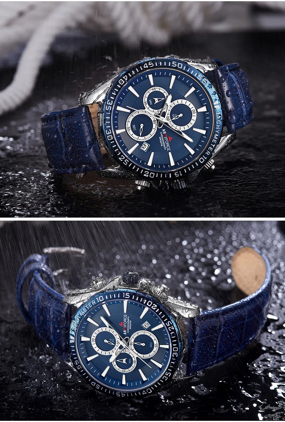 ARMIFORCE Лидирующий бренд Мужские часы кожаные спортивные наручные часы кварцевые мужские часы Мужские Дата водонепроницаемые мужские часы s Relogio Masculino