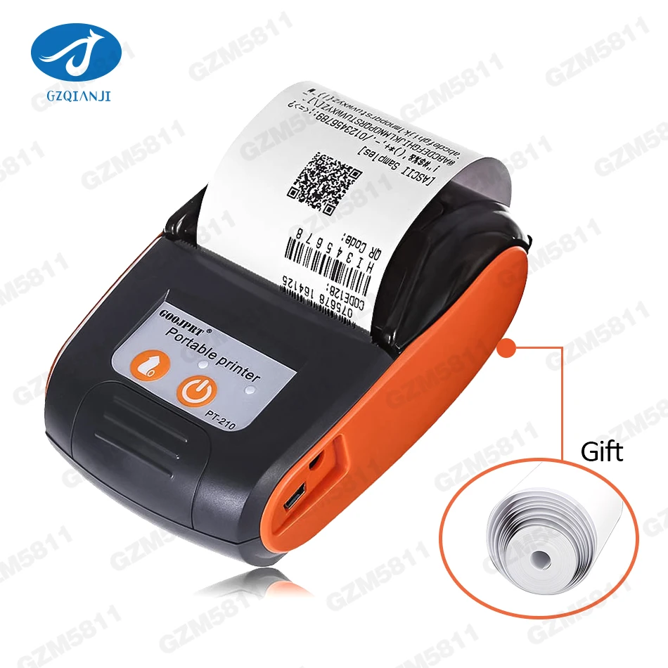 

GZM5811 Thermal printer 58mm Bluetooth mini mobile receipt POS Printer Portable Wireless Notes Receipt Bill POS System Printer